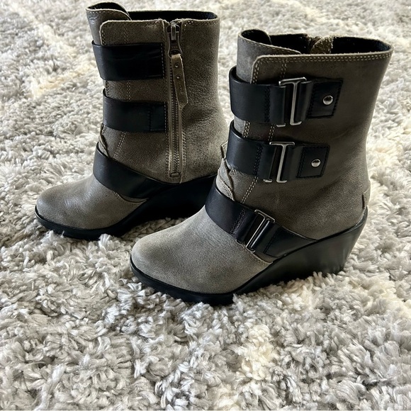 Sorel After Hours Wedge Booties in Gray sz 5 - Picture 1 of 5
